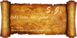 Sáhin József névjegykártya